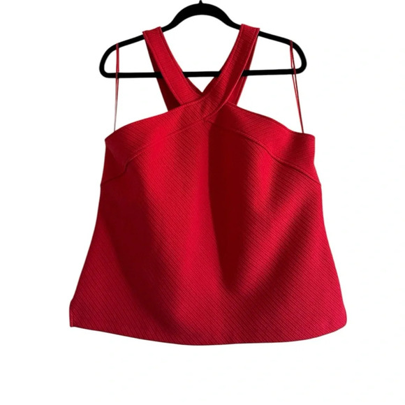 Anthropologie Tops - Anthropologie Red Cross X Neck Tank Top Blouse Textured Knit Size XL